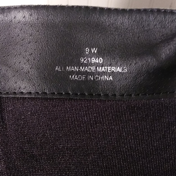 Black Motorcycle Boots Faux Leather Silver Accents - Picture 7 of 7